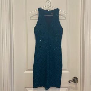 forest green dress with lace